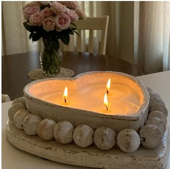 Beaded Clay Heart Candle – Prairie Girl Candle Co